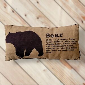 Bear Print Accent Pillow - Brown and Black
